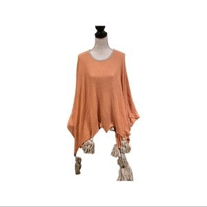 Knit z&l poncho with tassels